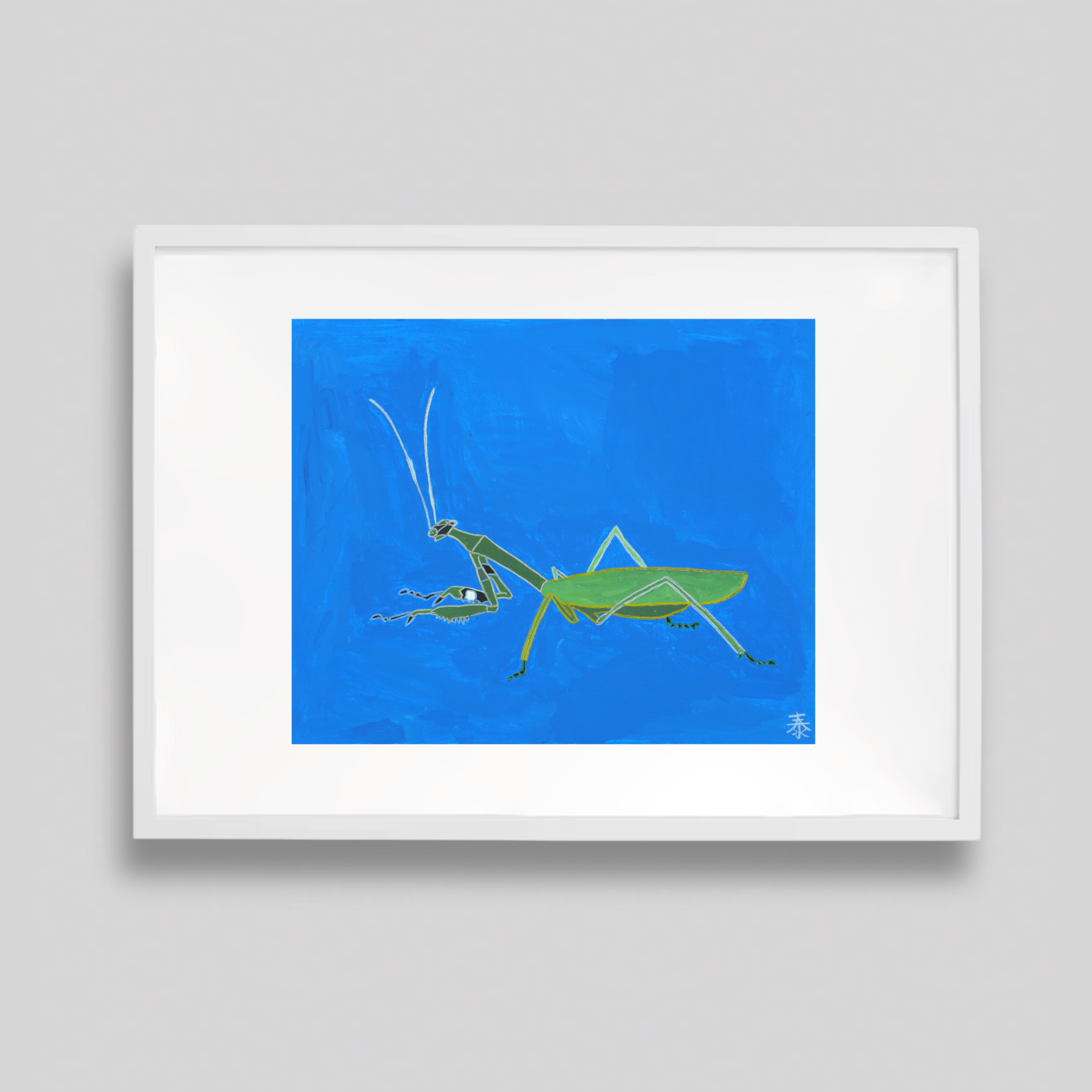 カマキリ　日本画 - matsuoikuko