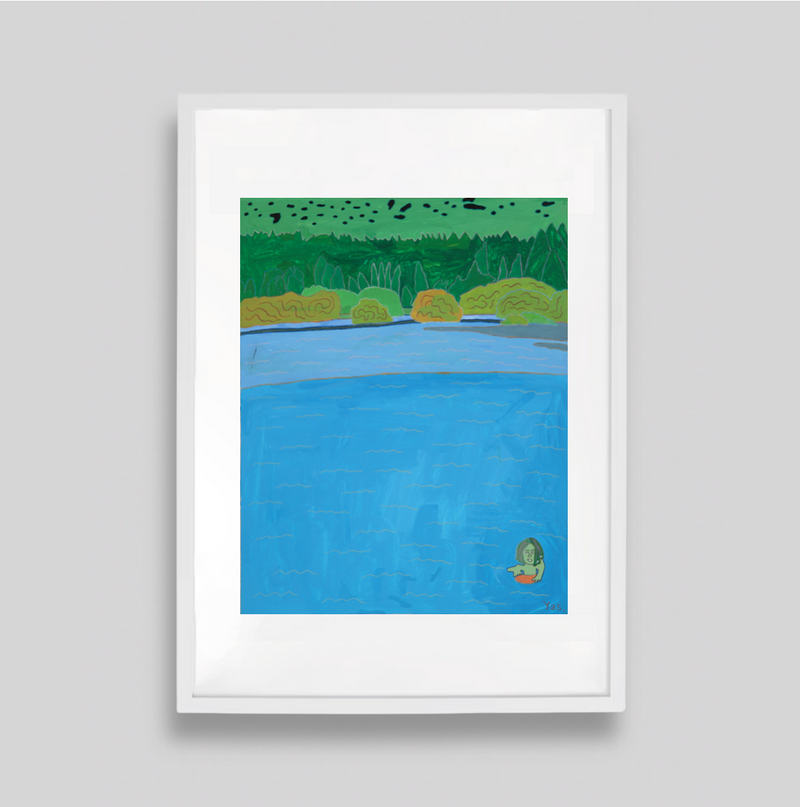 "Milky Blue Lake" original artwork