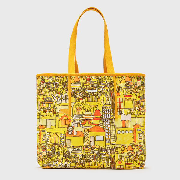 Reversible bag (L) "Yellow Town"