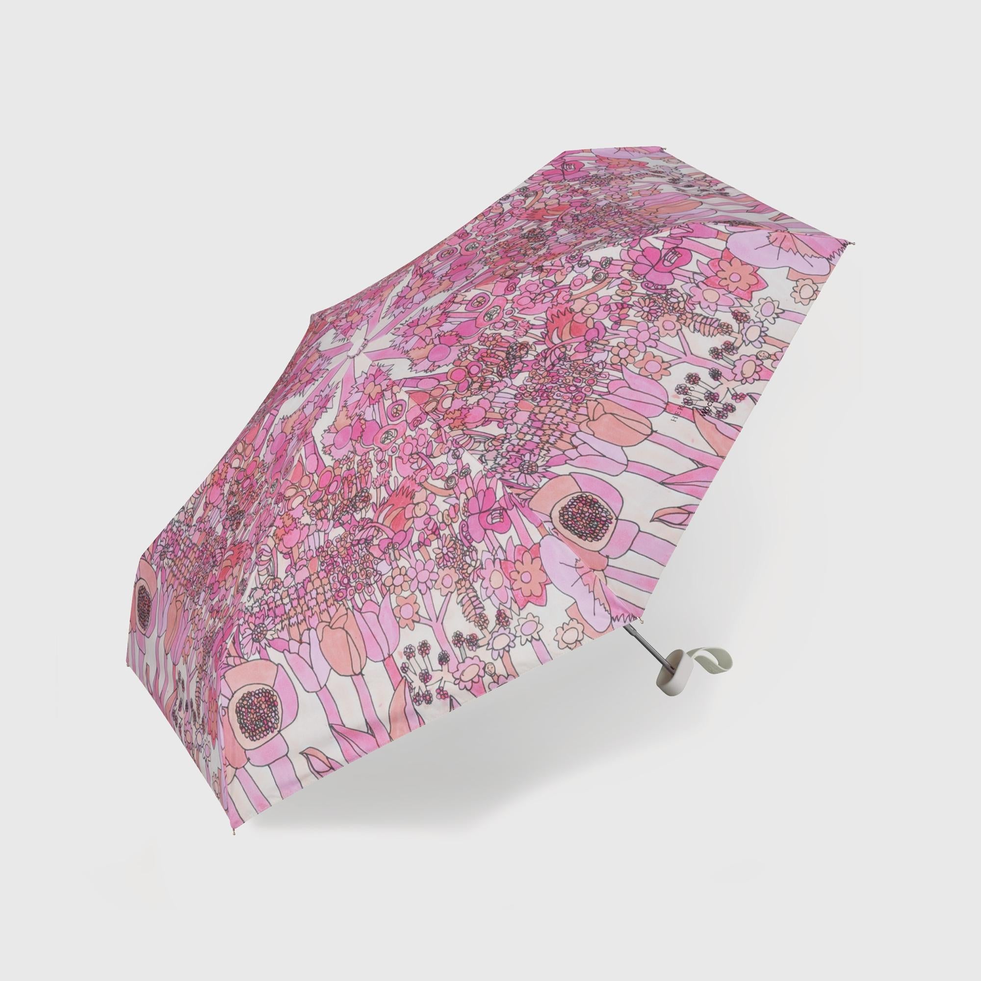 【HERALBONY｜Wpc.™ 】 アート遮光日傘 mini「Pink Flower」