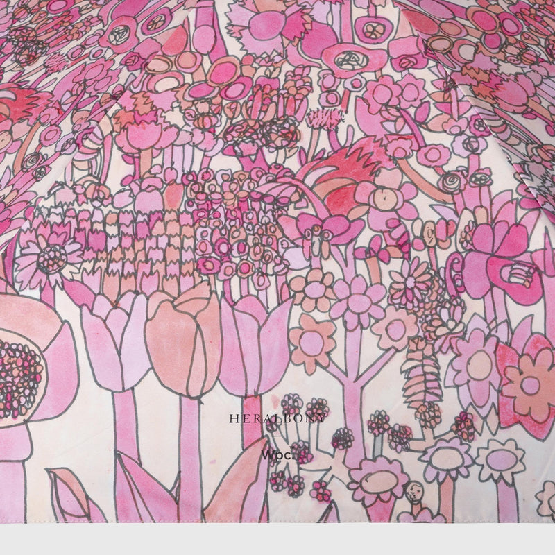 【HERALBONY｜Wpc.™ 】 アート遮光日傘 mini「Pink Flower」