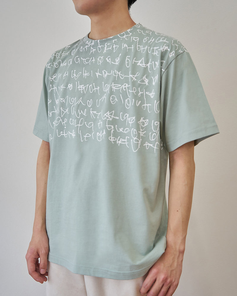 【オンライン限定】Tシャツ「marina-moji3」（ライトグリーン）