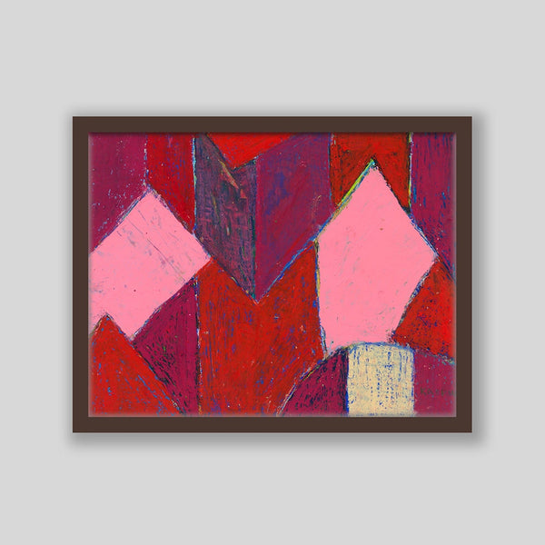 ￥「山の風景（赤）」原画作品Kaoru Iga