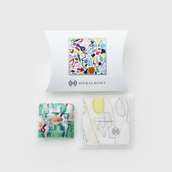 ￥ギフトセット サブバッグ（S）『クリームソーダ』＆ハンカチーフ『数字』HERALBONY