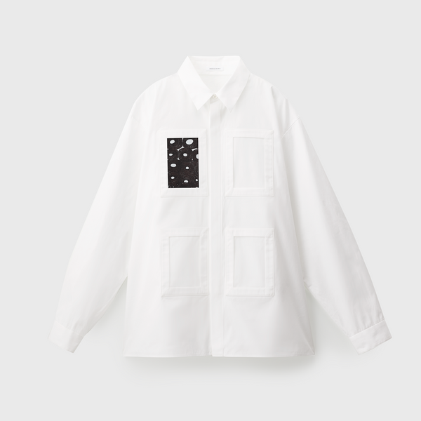 ISAIシャツ（ホワイト）/ アートピース1枚付き「Kuromaru」