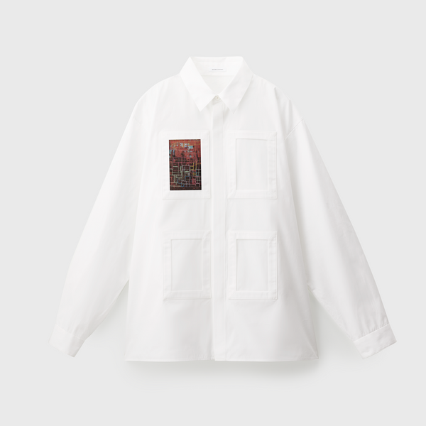 ISAIシャツ（ホワイト）/ アートピース1枚付き「迷路」