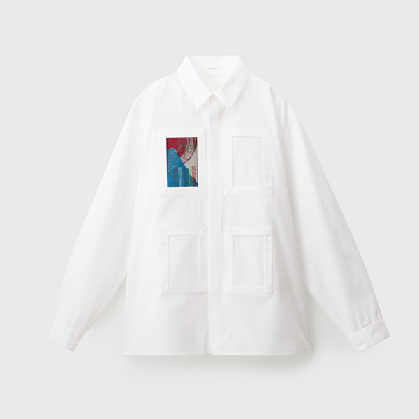 ISAIシャツ（ホワイト）/ アートピース1枚付き「タイトル不明」
